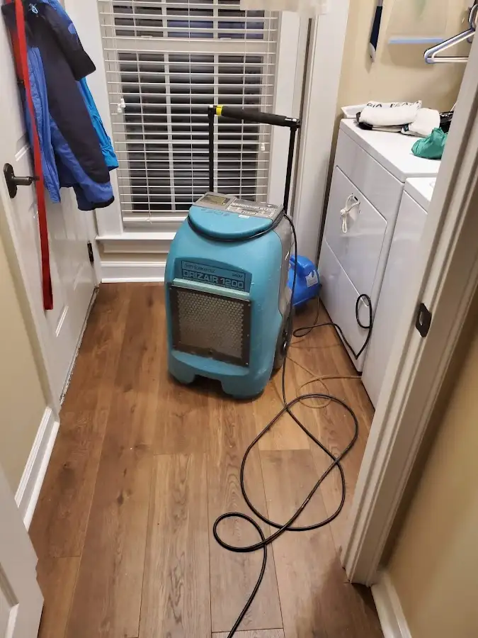 Commercial dehumidifier deployed for Flood Damage Cleanup in Spring